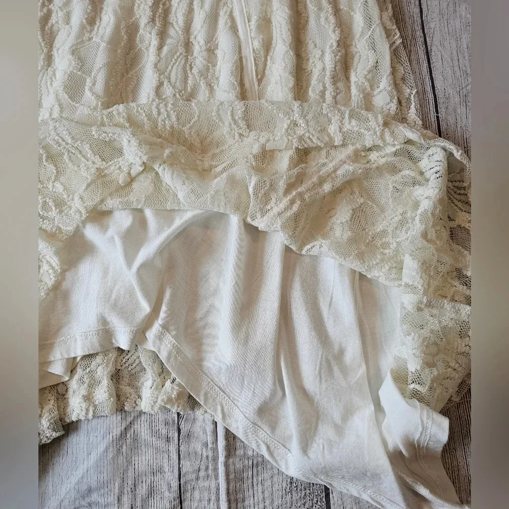 Sundance •Size Medium• Ivory Crochet Lace Overlay Sleeveless Dress Spring Summer - Picture 4 of 12